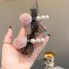 Nuevo Peine de Malla Rosa Estilo Coreano de Lujo Ligero para Mujer, con un Toque de Alta Gama, Decoración de Perlas, Versátil Accesorio para Recogidos