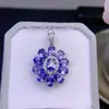 Colgante de Tanzanita Natural, Morado Seductor, Cuerpo Completamente Limpio, Plata 925, Artesanía Fina Incrustada Piedra Principal 4*6mm