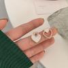 S925 Agulha de Prata Assimétrico Diamante Amor Ear Stud Luz Luxo Elegante Nicho Brincos Distintivo Em Forma de Coração Brincos de Clipe de Orelha