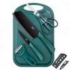 Juego de Cuchillos de Cocina de Acero Inoxidable, Cuchillo para Frutas, Suplemento Alimenticio, Cuchillo de Cocina para el Hogar y Tabla de Cortar, Juego Completo de Cuchillos Dos en Uno