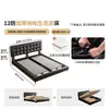 Cama Alta Especial de Waffle Tongyu Cama Ultra Delgada Mesita de Noche Apartamento Pequeño Dormitorio Principal Estilo Retro de Cuero Cama Doble para Boda