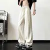 Calças bordadas coloridas de secagem rápida para homens, calças casuais finas de verão estilo americano com corte oblíquo, calças largas e pantalona da moda para atividades ao ar livre