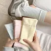 Meias femininas listradas de cano médio, estilo fino de verão, modernas e versáteis, algodão puro, resistentes a odores, estilo japonês, meias esportivas longas para o verão