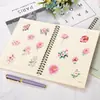 50 pegatinas PET florales rosas en un diseño fresco y creativo estilo ins, adecuadas para decoración DIY de escritorio y diario