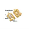 Aço Inoxidável Banhado a Vácuo Diamante Retangular Pingente de Coração Charme DIY Exquisito Acessórios para Colar Pulseira Atacado Transfronteiriço