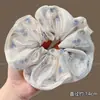 Scrunchie floral multicamadas estilo coreano, elástico de cabelo de alta qualidade, corda para coque estilo preguiçoso, acessório de cabelo elástico