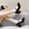 Zapatos Mary Jane Estilo Francés 2026 Nuevo Diseño Otoño Nicho Negros con Plataforma Tacón Alto para Mujer Estilo Coreano Zapatos de Vestir