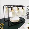 Estilo Europeo Pequeño Lujo Phnom Penh Juego de Tazas de Café Cerámica Taza Hogar Simple Juego de Té de la Tarde Juego de 6 Piezas con Portavasos