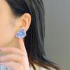 Pendientes de flores rojas, pendientes de pétalos retro franceses, nicho de alta calidad, elegantes nuevos pendientes de pasador de estilo chino de plata S925