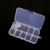Caja de almacenamiento de escritorio de plástico con rejilla, 10, 15 y 24 botones transparentes, para accesorios de pesca, joyería y cosméticos.