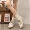 Nuevos Zapatos de Entrenamiento de Cuero Suave para Mujer 2025 Nueva Primavera Casual de Suela Gruesa para Combinar con Todo Zapatos sneaker Forrest Gump Zapatos Blancos para Mujer