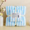 Toalla de baño, toalla de forro polar coral, absorbente, a rayas, para madre y madre, toalla gruesa, extragrande, regalo, toalla de playa, venta al por mayor