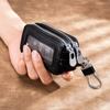 Bolsa para llaves de coche de doble capa fábrica directa de Guangzhou cuero multifuncional cremallera unisex bolsa para llaves suave