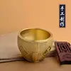 Grano de Latón Fengdeng Tallado Cilindro Pequeño Cilindro de Arroz Cilindro de Agua Sala de Estar Escritorio Creativo Tesoro de la Suerte Decoraciones de Cilindro de Agua
