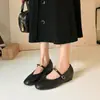 Aumento de altura interna de 3,5 cm ~ Sapatos Mary Jane femininos, estilo francês para primavera e outono, bico quadrado, tira de fivela rasa, sapatos de salto único com estampa de leopardo