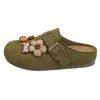 Pantuflas Retro de Suela Gruesa con Estampado de Flores 2026, Estilo Coreano, Diseño Nuevo, Acabado Mate, Dibujo Animado, Perfectas para Niñas Dulces
