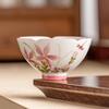 Taza de Té Estilo Chino del Fabricante con Margaritas y Libélulas Pintadas a Mano, Taza de Boca de Flor, Taza de Té, Taza de Maestro, Taza Individual para Beber Té, Taza de Té