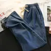 Jeans Retrô Primavera e Outono Masculino Reto Largo Tendência Perna Larga Streetwear Americano Versátil Casual Calça Longa para Homem