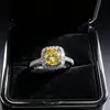 Anel de Diamante Estilo Imitação Moissanita Um Quilate Princesa Quadrado Bag Transmissão ao Vivo Anel Feminino de Alta Qualidade Transmissão ao Vivo Suprimento Mais Vendido