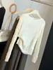 Camiseta básica de punto de rayas horizontales texturizadas con cuello redondo para mujer, nueva versión coreana de otoño, corte ajustado, top interior de manga larga