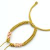 Pulseira semiacabada de nó flor de pêssego tecida à mão pulseira diy corda de mão não tecida pulseira transferível fivela da paz joia de prata