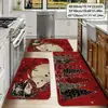 Felpudo de decoración navideña transfronterizo, alfombrilla de cocina de terciopelo de cristal, absorbente de agua y aceite, antimanchas, alfombra de fácil cuidado
