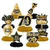 Guirlanda de decoração de aniversário transfronteiriça ornamento pendurado espiral banner de aniversário de 40 50 60 anos decoração pendurada ornamento de favo de mel