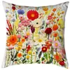 Jit Dropshipping Popular Funda de Almohada 3D de Planta Floral Decoración del Hogar Cabecera de Sofá Funda de Cojín Estampada de Lino