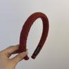 Faixa de Cabelo Maillard de Pelúcia Cápsula Outono Inverno 2023 Novo Estilo Francês Faixa de Cabelo Alta de Esponja Crânio Acessórios de Cabelo