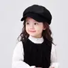 Gorra Infantil Octagonal Color Sólido Versátil Gorra Calabaza Temporada Otoño e Invierno Niños y Niñas Boina Gorra de Béisbol Estilo Coreano Elegante