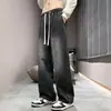 Jeans de mezclilla para hombre, colección primavera/verano, estilo retro americano, corte holgado, pierna ancha, corte recto, hasta el suelo, moda urbana, marca de moda, jeans de papá