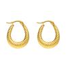 Pendientes de acero de titanio hidráulico electrochapados en oro real de 18 quilates, hebilla de oreja geométrica de alta calidad que no se decolora, pendientes de moda estilo europeo y americano