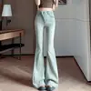 Tiro Real Pantalones Acampanados Levanta Glúteos Mujer 2026 Principios de Otoño Nuevo Diseño Cintura Alta Elásticos Adelgazantes Talla Petite Pantalones Acampanados Micro de Mezclilla