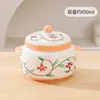 Panela de Sopa Grande Capacidade Pintada à Mão para Uso Doméstico de Uma Pessoa, Panela de Sopa com Duas Alças e Tampa Dupla, Panela de Cozimento Lento Comercial para Cozinha, Recipiente de Óleo