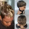 Pelucas de nuevo producto transfronterizas para mujeres europeas y americanas, cabello corto liso, pelucas de fibra sintética modernas y personalizadas, venta al por mayor desde el fabricante