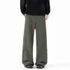 Pantalones casuales personalizados/estilo americano de corte inclinado, corte ajustado, ligeramente acampanados para otoño, diseñados para estilizar y alargar las piernas, versátiles para el trabajo con elasticidad, pierna recta y corte holgado