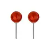 Aretes de tuerca de jade Hetian para mujer, moda nacional retro, aretes de cuentas redondas de jade blanco, pequeños aretes étnicos, aretes de ágata roja del sur, selección libre