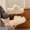 Pantuflas de algodón esponjosas con suela gruesa para mujer, diseñadas para usar en exteriores, nuevo estilo otoño/invierno 2026, modernas y populares, con suela suave y diseño de slip-on de una sola pieza