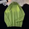 Suéter gola alta liso de cor sólida estilo casual para homens e casais, blusa de manga comprida para primavera e outono, afina e valoriza o corpo, blusa básica de tricô pulôver