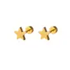 Pendientes geométricos de acero inoxidable retro europeos y americanos, de nicho, minimalistas con letras, versátiles y únicos, pendientes de mariposa de lujo ligero