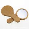Espejo de Madera Portátil Creativo, Espejo de Maquillaje Portátil de Madera, Mini Espejo de Maquillaje Redondo Portátil Lindo