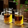 Taza de Fair de Vidrio de Borosilicato Alto con Filtro de Media Luna para Té Verde, Taza de Infusión con Separación de Té y Agua, Nuevo Estilo Chino para Té Negro y Té de Flores