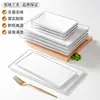 Pratos de Melamina Xiangyuan Brancos Retangulares Comerciais Pratos para Restaurante de Hot Pot Pratos para Churrasco Utensílios de Mesa