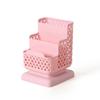 Ins Criativo Porta-Canetas Quadrado Fresco Imitação Rattan Simples Caixa de Armazenamento de Mesa de Plástico Suprimentos de Escritório para Estudantes Atacado