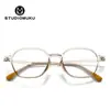 Gafas de Madera Studiomuku Estética Elegante Espejo Plano Marco de Gafas con Diseño Poligonal Marco de Gafas Transparente