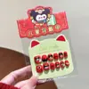 Pegatinas Rojas Festivas de Uñas para Niños para Año Nuevo, Pegatinas Festivas de Uñas de Dibujos Animados, Pegatinas de Uñas para Niñas, Regalos del Festival de Primavera