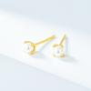 Nuevos pendientes de plata de ley 925 con incrustaciones de cuatro garras, estilo coreano, sencillos, a la moda, mini pendientes de cuentas que combinan con todo, joyería