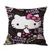 Venta Caliente Transfronteriza Serie Hellokity Lino Funda de Cojín para Sofá de Casa Dormitorio Almohada Impresión a una Cara