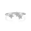 Anillo ajustable con apertura de estrella de plata esterlina S925 de 1,2 líneas, combina con todo, anillo delgado, joyería de boutique de moda para el cuerpo.