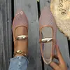 Sandalias Casuales Cómodas de Verano 2026 para Mujer de Talla Grande, Comercio Exterior, Huecas, Suela Plana, Suela Suave, Ropa Exterior para el Trabajo